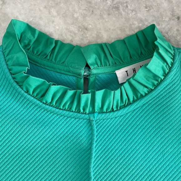 Anthropologie THML Frilled Neck Puff Sleeve Dress- Size Small - Picture 6 of 11